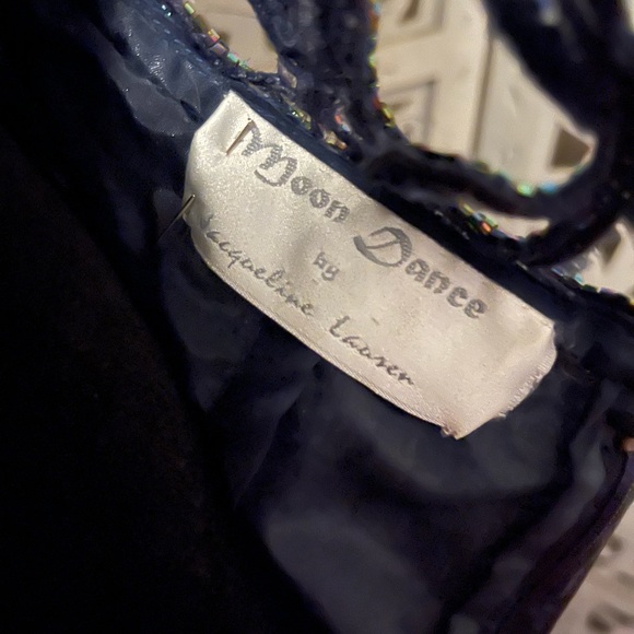 MOON DANCE MAGNIFICENT MIDNIGHT BLUE WITH INTRICATE BEADING PROM DRESS GOWN - Picture 10 of 10